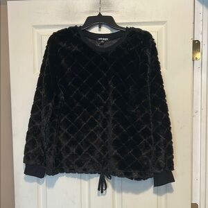 Steve Madden Faux Fur Pullover Size XL Black